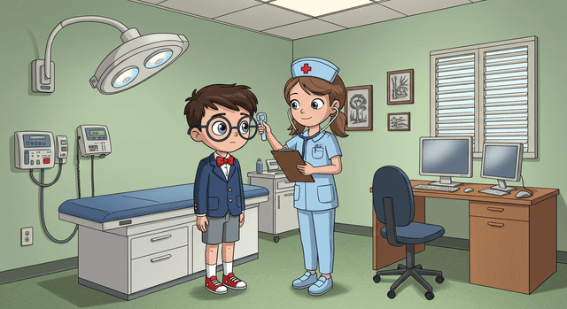 Nurse Helps Check Height, Weight, and Temperature